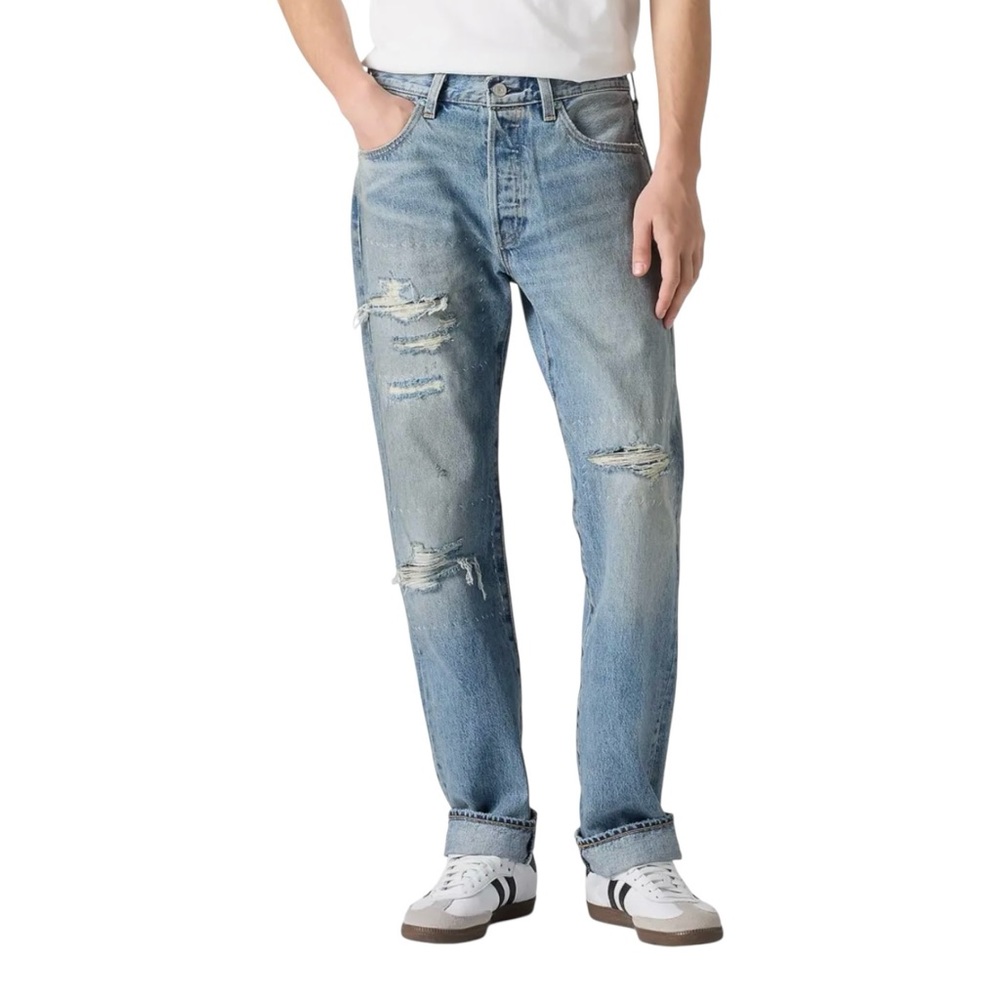 Levi’s Premium NEW Men’s 501 Original Straight Leg SELVEDGE Jeans Retro Grunge